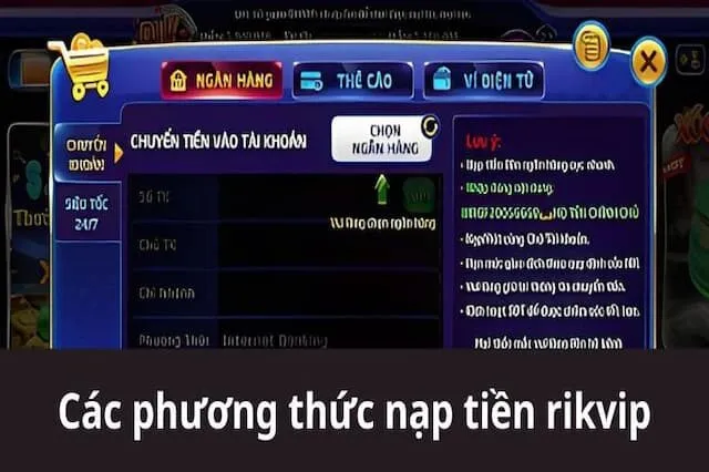 Chọn Phương Thức Nạp Tiền