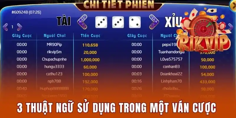 Các Thuật Ngữ Tài Xỉu Rikvip Quan Trọng Nhất Cần Biết 2 3 thuật ngữ sử dụng trong một ván cược tài xỉu