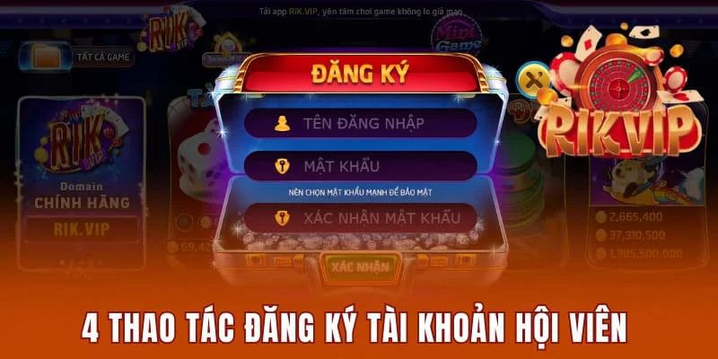 Rikvip Insure - Cổng Game Cá Cược Đổi Thưởng Số #1 Tại Việt Nam 6 4 thao tác đăng ký tài khoản hội viên tại cổng game