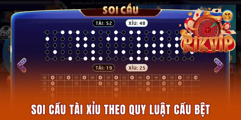 Cách soi cầu tài xỉu Rikvip theo quy luật cầu bệt