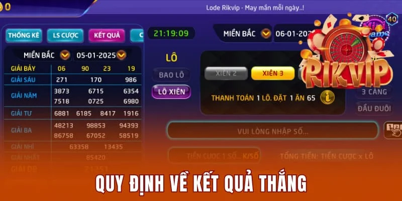 Cập Nhật Công Thức Chuẩn Đánh Xiên 2 Xiên 3 Tại Rikvip 2 Quy định về kết quả thắng