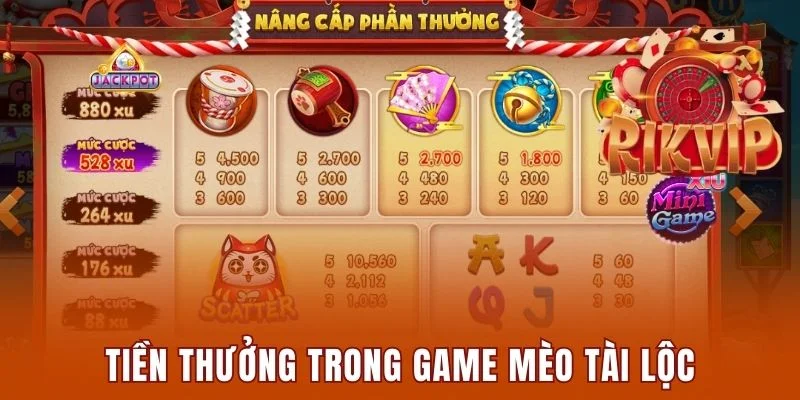 Mèo Tài Lộc Rikvip - Trò Chơi Giải Trí Lý Tưởng Nên Thử 3 Tiền thưởng trong trò chơi Mèo Tài Lộc Rikvip