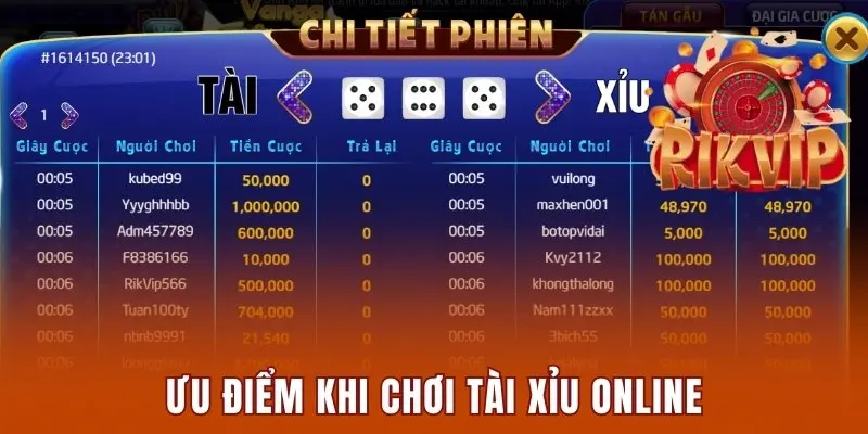 Ưu điểm khi chơi Tài Xỉu Online
